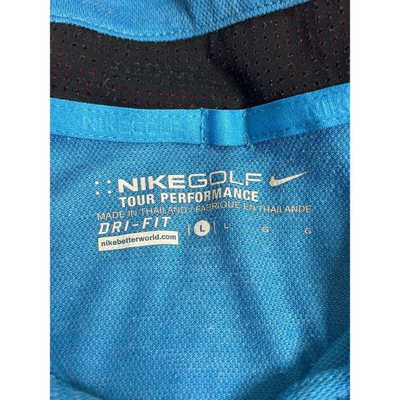Nike Golf Tour Performance Drifit Polo lot of 2 Shirt Mens Blue & Pink L - Picture 9 of 10